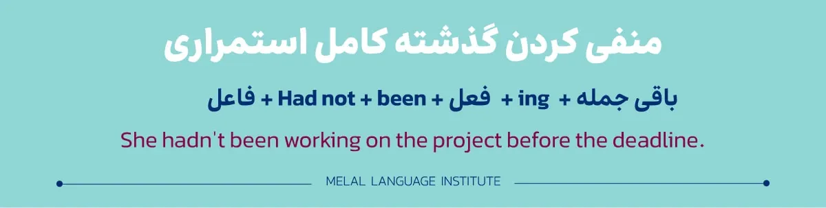 نحوه منفی کردن جمله گذشته کامل استمراری در زبان انگلیسی